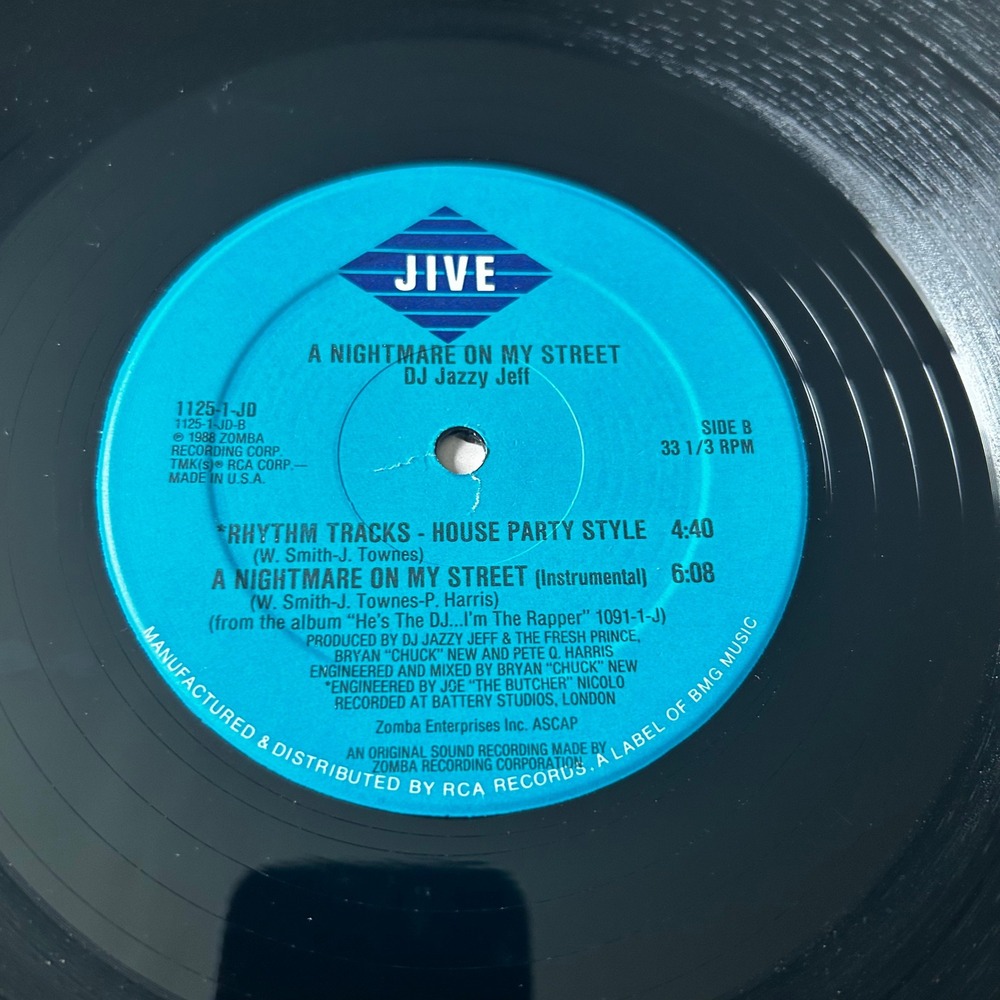 DJ Jazzy Jeff The Fresh Prince A Nightmare On My Street 12" Vinyl Single 1988 - Picture 3 of 4